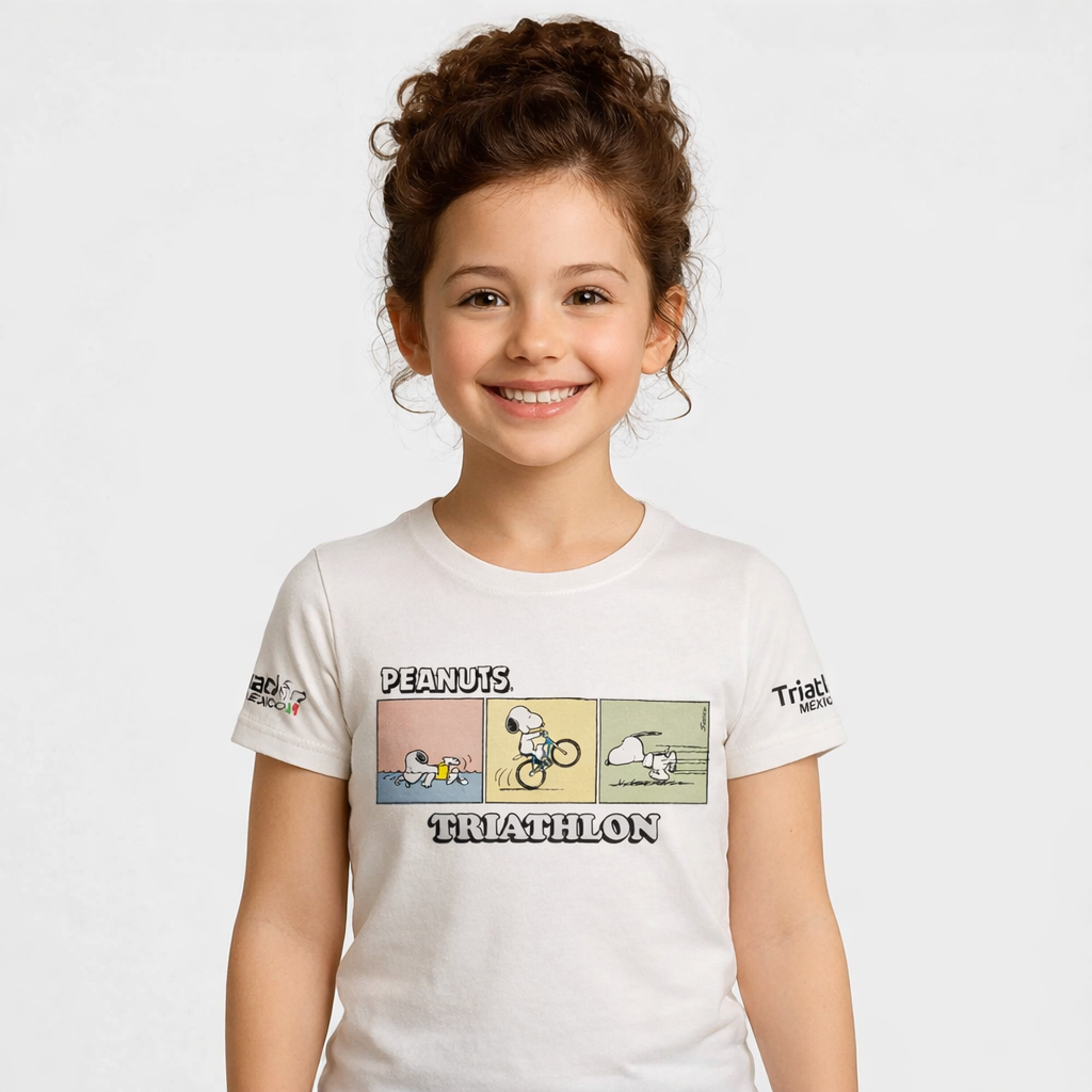 SNOOPY PLAYERA BLANCA ALGODON TRIATLON NIÑO