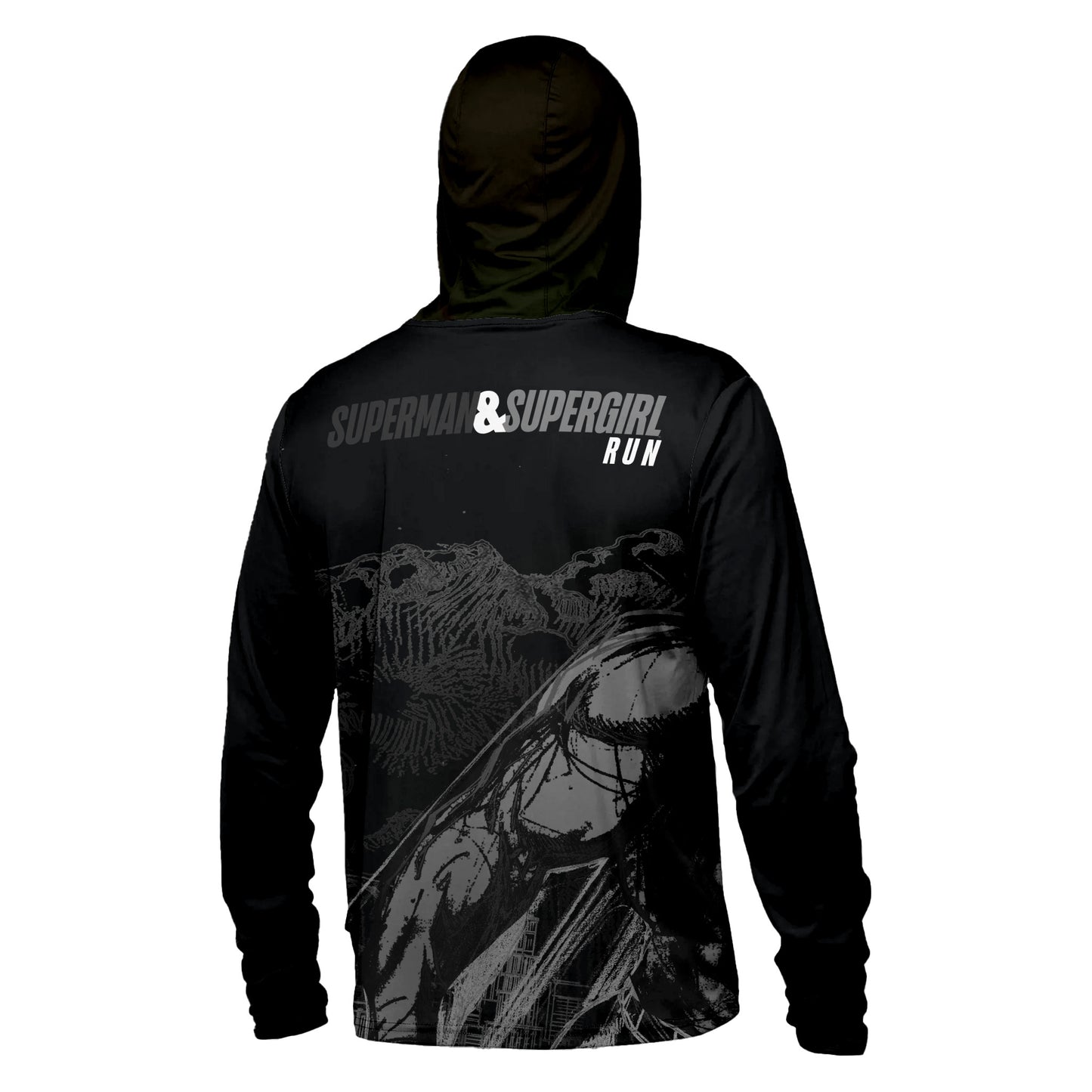 SUDADERA CON GORRO NEGRA SUPERMAN CABALLERO