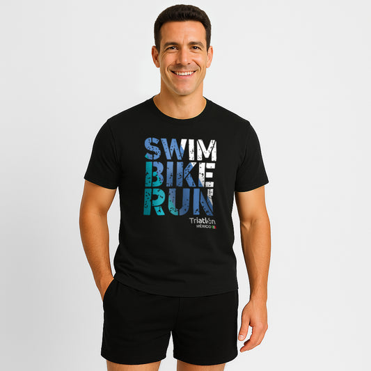 PLAYERA DE ALGODON NEGRA SBR AZUL CABALLERO
