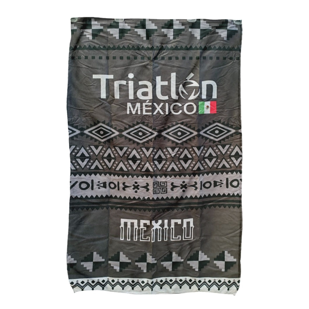 TOALLA PLAYA NEGRA TRIANGULOS FMTRI MICROFIBRA