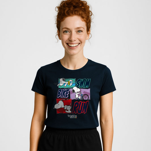 PLAYERA SNOOPY COTTON TRIATLON SBR DAMA AZUL MARINO