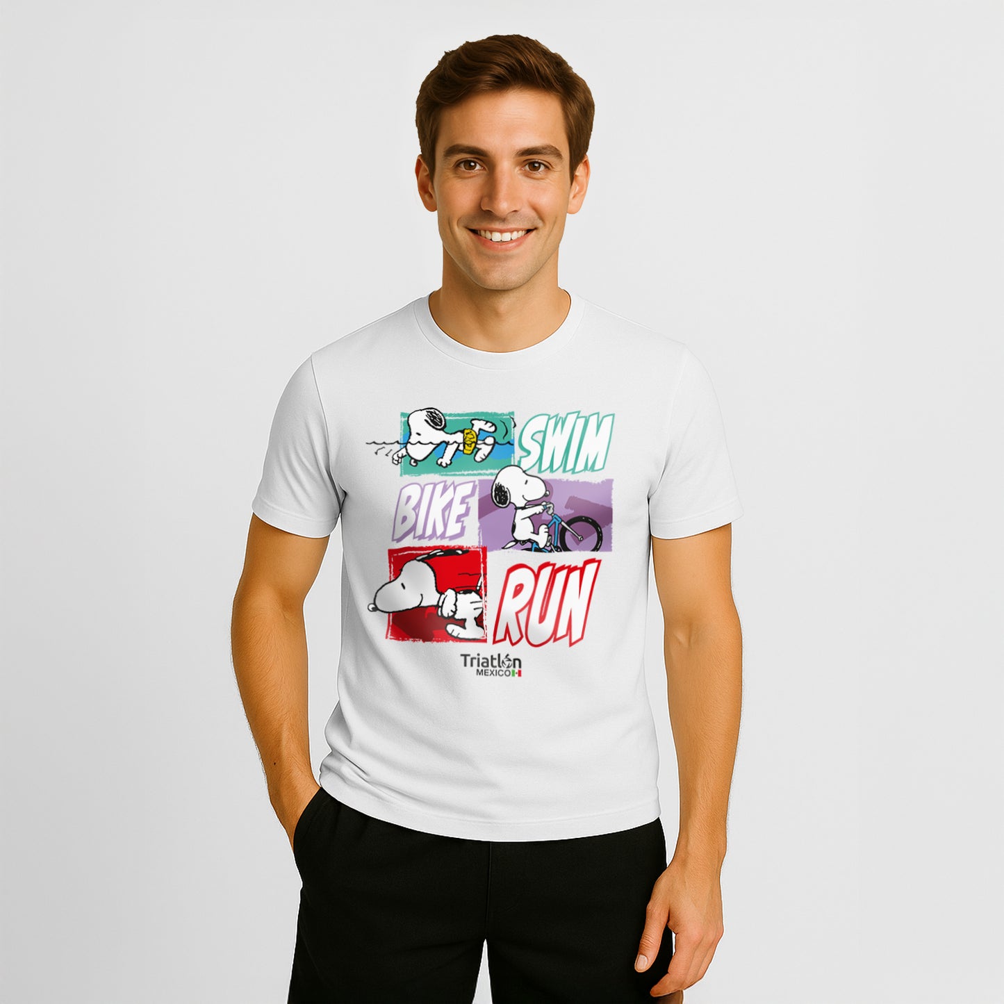 PLAYERA BLANCA ALGODON SNOOPY SBR CABALLERO