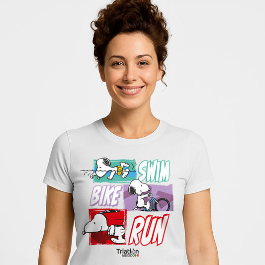PLAYERA BLANCA ALGODON SNOOPY SBR DAMA