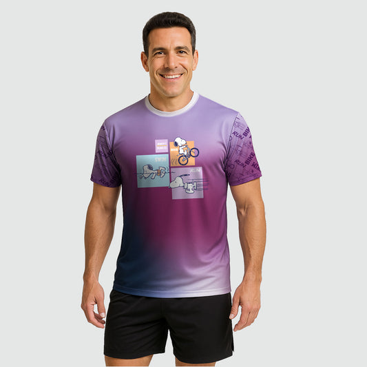PLAYERA SNOOPY TECH TRIATLON MORADA CABALLERO